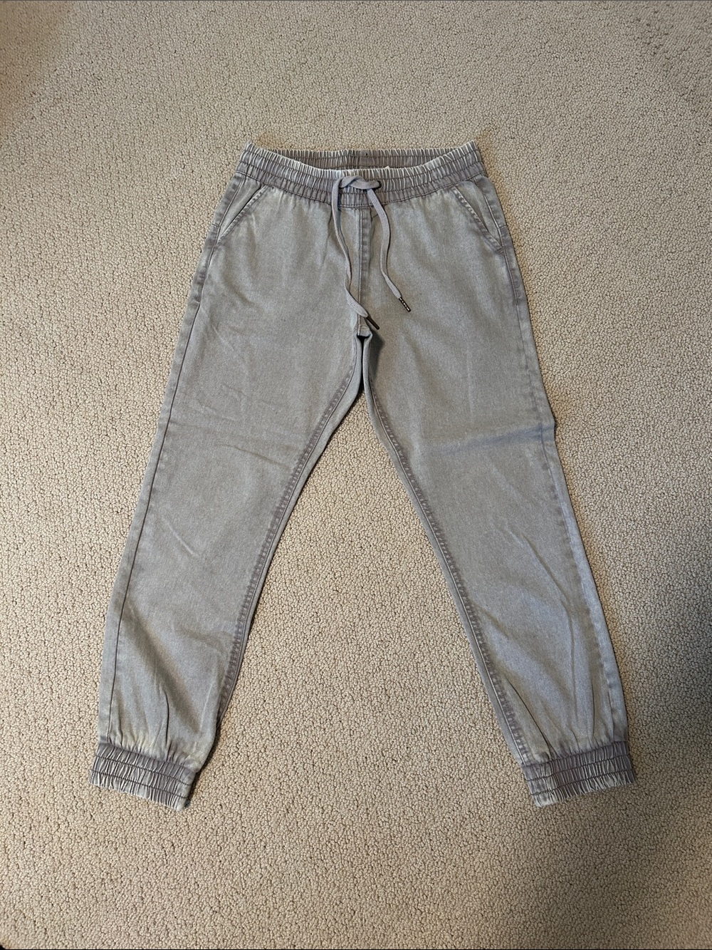 Light Gray Drawstring Jogger Pants